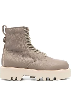 Furla Schoenen, Dames, Grijs, 37 EU, Leer, Casual Grijze Leren Enkellaarsjes