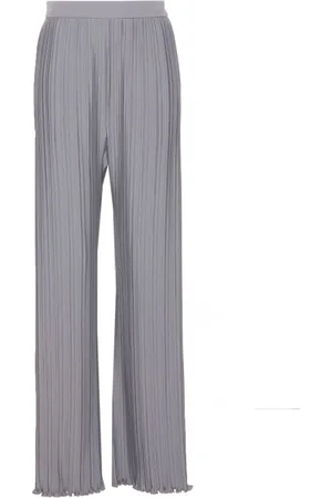 Lanvin Broeken, Dames, Grijs, S, Broek met elastische tailleband en rechte pijpen