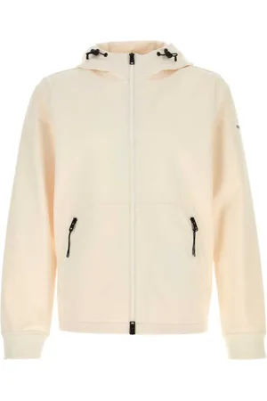Woolrich Jassen, Heren, Wit, L, Polyester, Ivory Stretch Polyester Jacket Sweatshirts