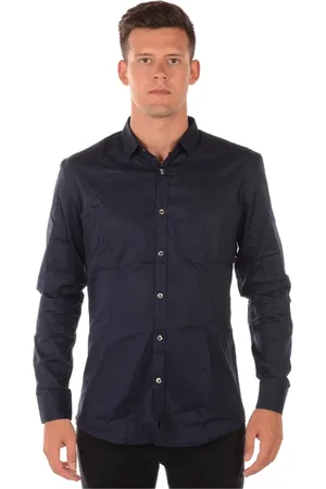 D.A. Daniele Alessandrini Overhemden, Heren, Blauw, M, Katoen, Blouses Shirts
