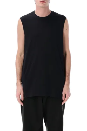 Y-3 Tops, Heren, Zwart, S, Katoen, Gestreepte Tanktop
