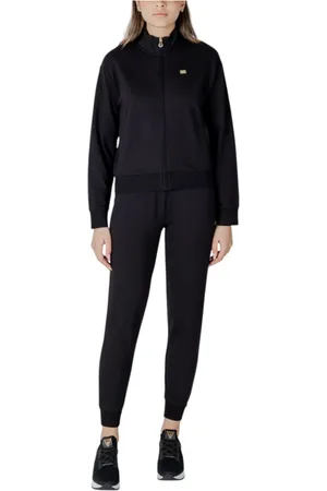 EA7 Sport, Dames, Zwart, S, Katoen, Core Lady stretch-katoenen trainingspak