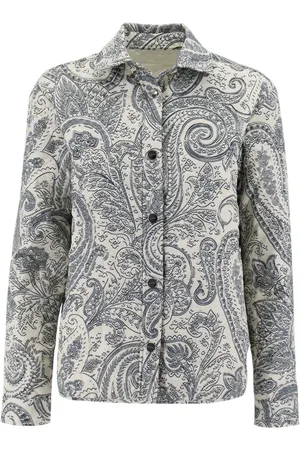 Etro Blouses & Shirts, Dames, Wit, S, Polyester, Witte Paisley Blouson Jas