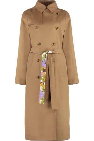 La DoubleJ Mantels, Dames, Bruin, M, Katoen, Double-Breasted Milano Trench Coat