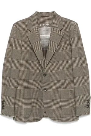 Circolo Jassen, Heren, Bruin, L, Katoen, Bruin Geruit Fleece Jas