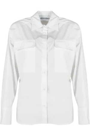 Silvian Heach Blouses & Shirts, Dames, Wit, L, Katoen, Loose-Fit Katoenen Blouse
