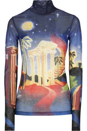 Casablanca Tops, Dames, Veelkleurig, S, Polyester, High Neck Long Sleeve T-shirt