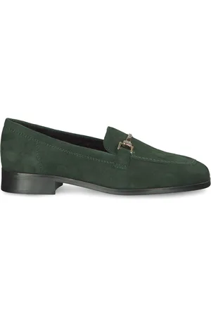 Tamaris Schoenen, Dames, Groen, 38 EU, Leer, Comfortabele Instaploafers met Zachte Binnenzool