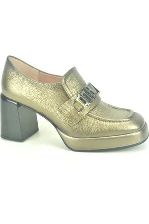 Hispanitas Schoenen, Dames, Groen, 37 EU, Leer, Moccassin Dz+Dh 5cm Pumps
