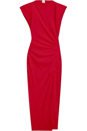 Isabel Marant Kleedjes, Dames, Rood, S, Rode Schoudergevoerde Jurk