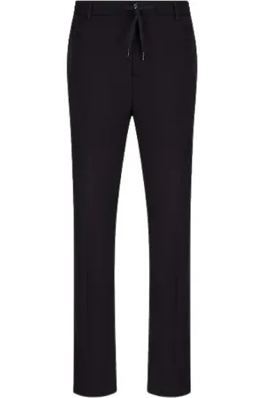 Emporio Armani Broeken, Heren, Blauw, S, Drawstring Broek