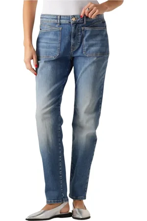 Summum Woman Jeans, Dames, Blauw, XL, Katoen, Soft Tapered Jeans