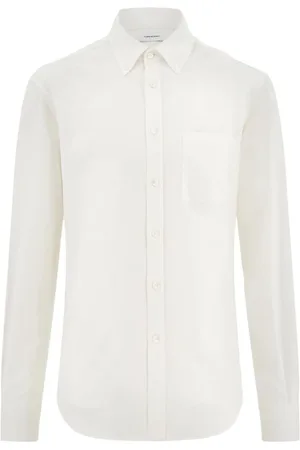 Salvatore Ferragamo Overhemden, Heren, Wit, L, Katoen, Klassiek Overhemd
