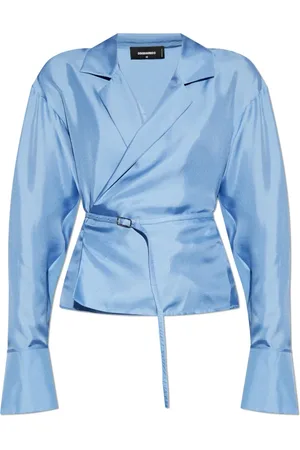 Dsquared2 Blouses & Shirts, Dames, Blauw, S, Satijn, Silk Top