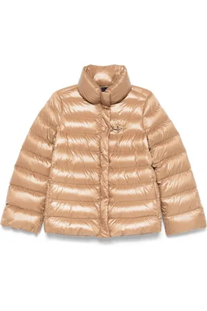 FAY Jassen, Dames, Bruin, L, Gewatteerde Camel Jas