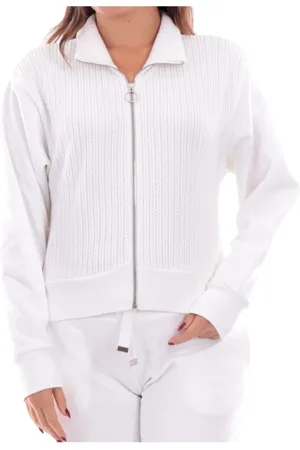 Colmar Sweatshirts & Hoodies, Dames, Wit, S, Witte sweater met ritssluiting