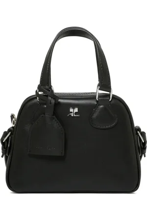 Courrèges Tassen, Dames, Zwart, ONE Size, Leer, Mini Bowlingtas