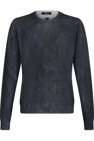 Etro Truien, Heren, Zwart, M, Wol, Rondgebreide trui