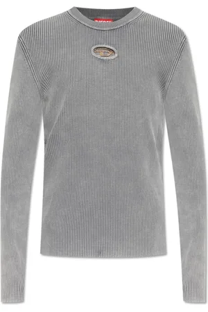 Diesel Tops, Heren, Grijs, L, Katoen, Geribbelde Top