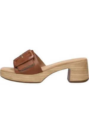 Gabor Schoenen, Dames, Bruin, 40 EU, Suède, Camelkleurige suède muiltjes met gesp