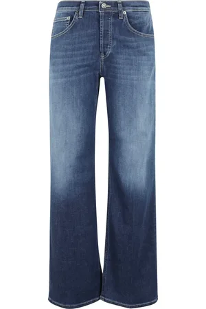 Dondup Jeans, Dames, Blauw, W30, Katoen, Blauwe Palazzo Jeans met Lage Taille