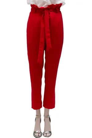 ERMANNO SCERVINO Broeken, Dames, Rood, M, Polyester, Tapered Broek