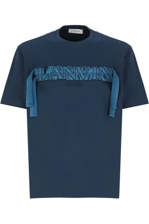 Lanvin Tops, Heren, Blauw, M, Katoen, Katoenen T-shirt