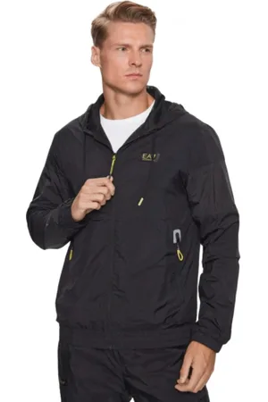 EA7 Sweatshirts & Hoodies, Heren, Zwart, M, Katoen, Zip-through Sweatshirt
