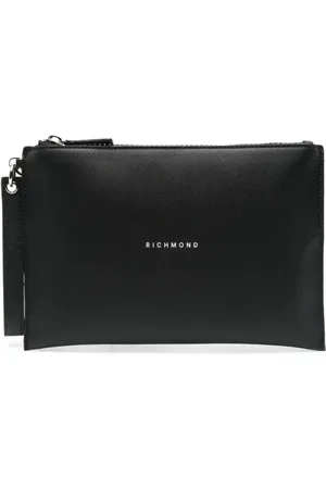 John Richmond Tassen, Heren, Zwart, ONE Size, Zwarte Toprits Polsband Tas