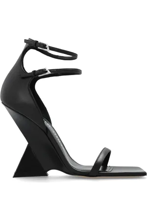 The Attico Schoenen, Dames, Zwart, 37 EU, Leer, Grace Wedge Sandalen