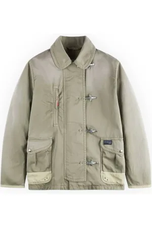 FAY Jassen, Heren, Groen, XS, Katoen, Archive Caban Jacket met 4 Haken