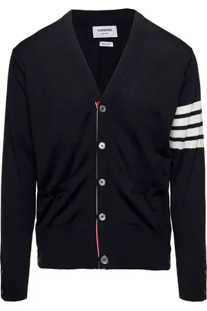 Thom Browne Truien, Heren, Blauw, M, Wol, Merino wollen cardigan