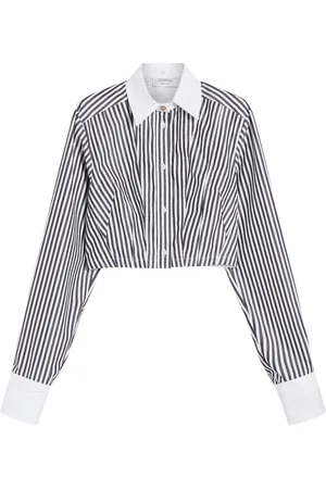 Sportmax Blouses & Shirts, Dames, Zwart, XS, Katoen, Zwart Slim Fit Gestikte Naden Shirt