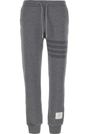 Thom Browne Broeken, Dames, Grijs, 3Xs, Wol, 4-Bar Joggingbroek met Trekkoord