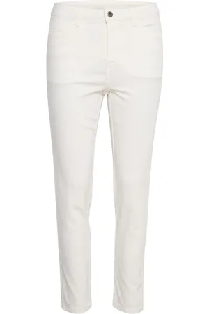 Kaffe Jeans, Dames, Wit, S, Moderne 7/8 Jeansbroek Krijt