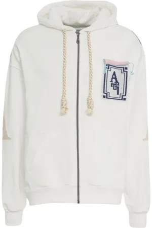 Al Ain Sweatshirts & Hoodies, Heren, Wit, S, Katoen, Arabische Elegantie Hoodie Crème/Blauw Pullover