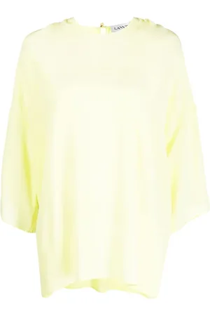 Lanvin Blouses & Shirts, Dames, , S, Blouse met ronde hals en citroenprint