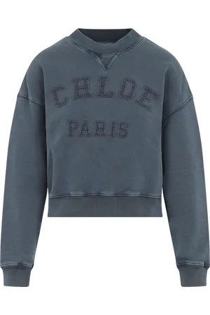 Chloé Sweatshirts & Hoodies, Dames, Blauw, S, Katoen, Sweater Elegance