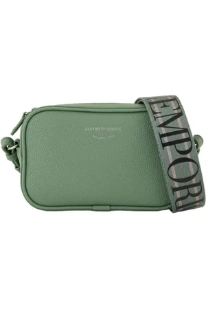 Emporio Armani Tassen, Dames, Groen, ONE Size, Groene Schoudertas met Logo Print