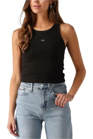 Calvin Klein Tops, Dames, Zwart, S, Rib Tank Top