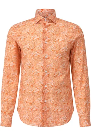 FEDELI Overhemden, Heren, Oranje, 2Xl, Katoen, Licht Katoenen Overhemd