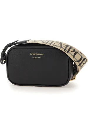 Emporio Armani Tassen, Dames, Zwart, ONE Size, Leer, Crossbodytas