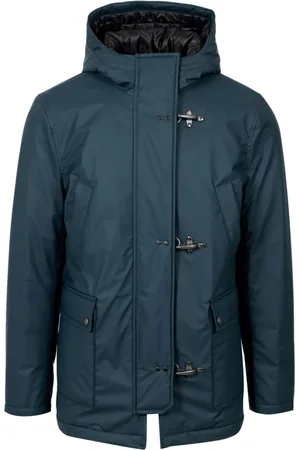 FAY Jassen, Heren, Blauw, XL, Waterafstotende Jas met Capuchon