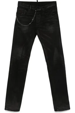 Dsquared2 Jeans, Dames, Zwart, M, Katoen, Zwarte Broek met Knoopsluiting en Klassieke Vijf Zakken