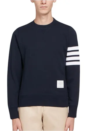 Thom Browne Sweatshirts & Hoodies, Heren, Blauw, XL, Katoen, 4 Bar Stripe Sweatshirt