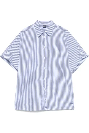 FAY Blouses & Shirts, Dames, Blauw, L, Katoen, Blauw Katoenen Overhemd
