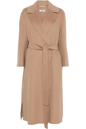Max Mara Mantels, Dames, Bruin, XS, Wol, Kameelwollen Jas