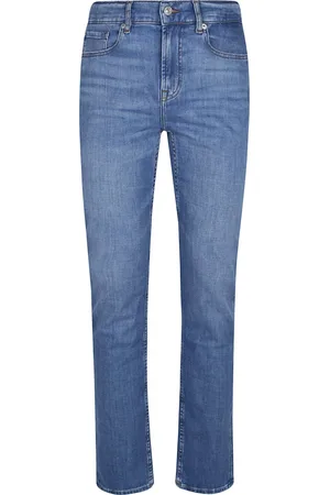 7 for all Mankind Jeans, Heren, Blauw, W34, Katoen, Blauwe Slim Fit Jeans voor Mannen