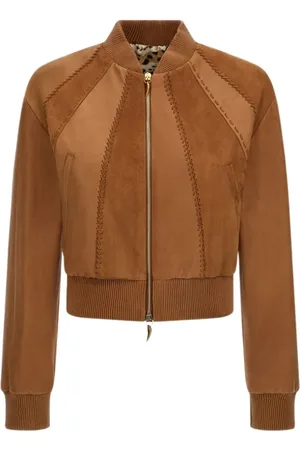 Roberto Cavalli Jassen, Dames, Bruin, S, Bruine Leren Bomberjack