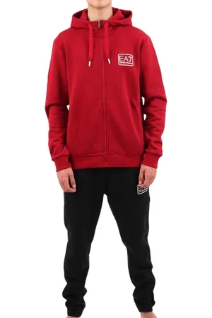 EA7 Sweatshirts & Hoodies, Heren, Rood, L, Katoen, Sportieve trainingspak set
